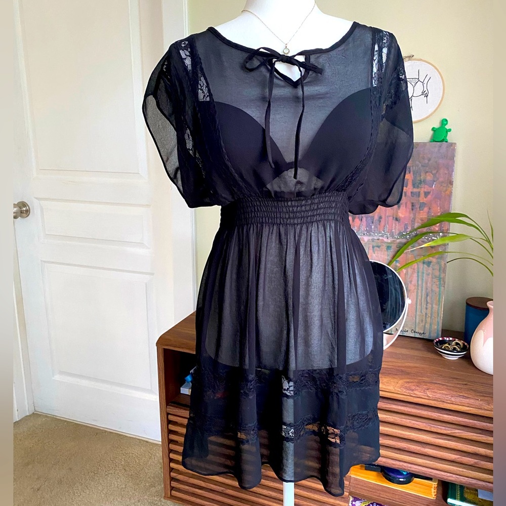 Black sheer dress